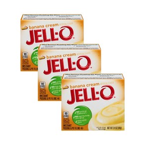 Jell-O Banana Ceam Instant Cook & Seve Pudding 3.4 Oz (Pack of 3 젤로 바나나 크림 인스턴트 쿡 앤 서브 푸딩 3.4온스(3팩, 96g, 3개