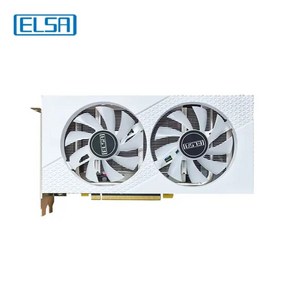 ELSA AMD RX 580 게이밍 그래픽 흰색 GPU 데스크 8GB GDDR5 256 비트, 1개