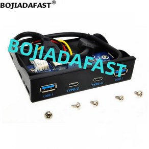 데스크탑 플로피 베이 전면 패널 지지대 PC 컴퓨터 케이스 듀얼 USB3.0 + 2 C타입 커넥터 포함 3.5 인치, 01 Black, 한개옵션2