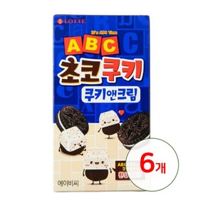 롯데웰푸드 ABC 초코쿠키 쿠키앤크림, 43g, 6개