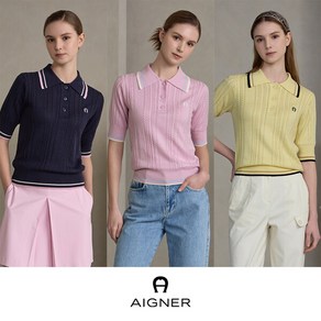 [런칭가 129000원] 아이그너 24SS Capsule collection 여성 실크 블렌디드 케이블 카라 니트 1종