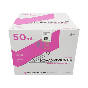 한백 일회용주사기 50cc 18G 38mm 25개입 / 한국백신 한백 주사기 Kovax Syinge 코박스 한백주사기 시린지, 1개