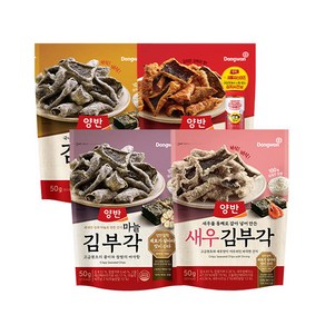 동원 양반 김부각+마늘+새우+김치맛 50g 4종 (4개씩 총 16개), 16개