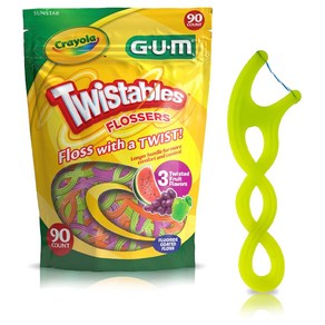 (SPL)SUNSTAR 썬스타 / [#859] GUM 크레욜라 Twistables 어린이 치실 [90ct] _00366_!!!, 1개