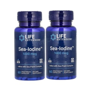 라이프익스텐션 아이오딘 요드 1000mcg 60캡슐 2개 요오드 다시마추출물 Iodine, 60정