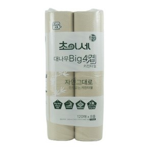 대나무 4겹 대용량 Bamboo Big 키친타올 120매, 8매, 1개