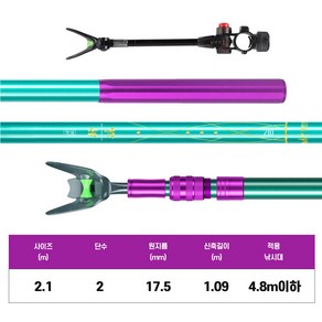 SEONGJINCHI 민물 낚시 받침대 대물 받침대 JIA DIAO NI 받침대, 2.1m
