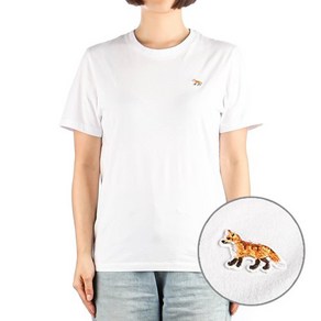 메종키츠네 24SS 여성 베이비 폭스 반팔 티셔츠 (MW00110KJ0008 WHITE)