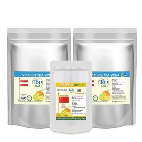 식용구연산 오스트리아산 구연산 리필 1kg 2개 + 분말비타민C 100g 1개 특허청 상표 등록 제품