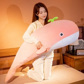 고래 인형 바디필로우 안고자는 성인애착 베개 대형 룽쿠션, 50cm, 핑크