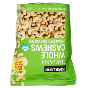 커클랜드 시그니처 오가닉 무염 캐슈넛 (Kikland Signatue Oganic Whole Cashews Unsalted Unoasted), 1개