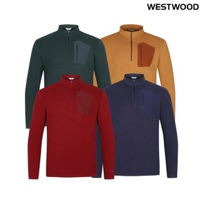 웨스트우드 WESTWOOD 남성 보온성 갑 부드럽고 따뜻한 포켓포인트 집업티셔츠 WO4MTTS329