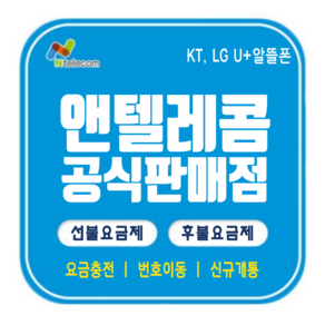 앤텔레콤 공식 신형 선불유심 선불폰(kt lg) 주말개통가능 자급제폰사용가능 당일개통 빠른개통, KT유심(KT미납정지폰사용불가), 1개