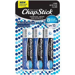 Chapstick 챕스틱 모이스처라이저 립밤 세트, 3개, 4g