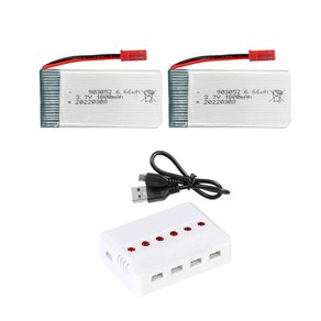 한빛드론 스트론S 드론배터리 3.7v 1800mah 2개 충전기세트, 1세트