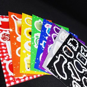 8 컬러 키치 오브젝트 씰 스티커 씰스 폴꾸 다이어리 꾸미기 포카 다꾸 탑로더 탑꾸 모음 [허니마켓], 그린