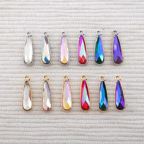 비즈아이 [7312-01]큐빅펜던트 오로라긴물방울 4x8mm 1개