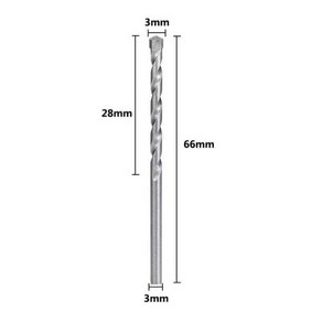 벽돌 콘크리트 대리석 타일 돌 드릴링용 벽 드릴 비트 석조 드릴 비트 카바이드 팁 건 드릴 비트 310mm, 1) 3mm, 1개