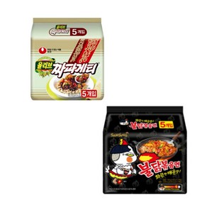 짜파게티 140g 5개입+불닭볶음면 140g 5개입, 1세트