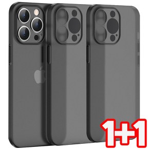 벌크온 1+1 아이폰 12 프로 프로맥스 미니 반투명 스키니 매트 무광 카메라 보호 케이스