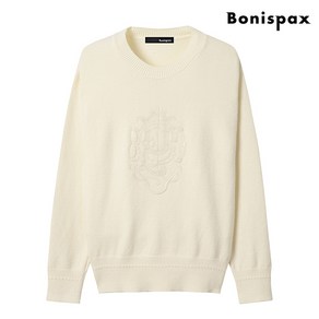 보니스팍스 시즌오프 택가:99000원 ｜슈테른 자수 데일리 라운드 긴팔 니트 (XO4KT014L0)