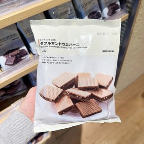 MUJI 무인양품 더블 샌드위치 웨이퍼 피넛 초콜릿, 2개, 126g