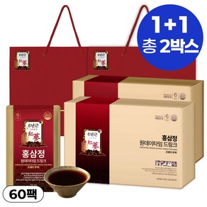 1+1특가 홍삼정 6년근 프리미엄 골드 쇼핑백 포함, 60개, 50ml