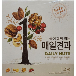 둘이함께먹는 매일 하루 견과 20g x 60개입 + 알콜솜1매, 1개