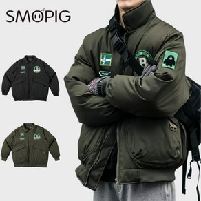 SMOPIG 남자 겨울 패딩 항공점퍼 루즈핏 MA-1 빅사이즈 남성 패딩