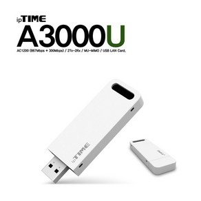 아이피타임 A3000U USB 무선랜카드 와이파이 듀얼지원, 1개