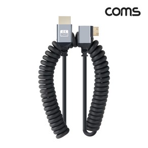 Coms 4K 60Hz HDMI to Mini HDMI 꺾임 스프링 케이블 40cm-1M BD843 미니HDMI 꺽임형 ㄱ자 90도꺽임 금도금 휴대용 꼬임방지, 1개, 40cm