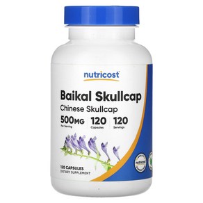 뉴트리코스트 바이칼 골무꽃 스컬캅 Baikal Skullcap 500mg 120정, 1개