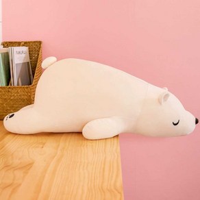 곰돌이 바디필로우 쿨링베게 북극곰 냉감인형 아이스, 아이보리 70cm