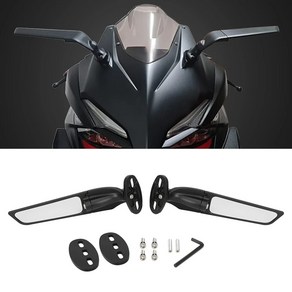 바이크 오토바이거울 야마하 YZF R1 R6 R25 R3 R125 R15 스즈키 GSXR용 조정 가능한 회전 사이드 미러 오토바이 백미러 윈드 윙 개조