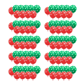 [피앤비유니티]크리스마스 고무풍선 혼합100입 모음, 1세트, 04)도트혼합100입 레드그린