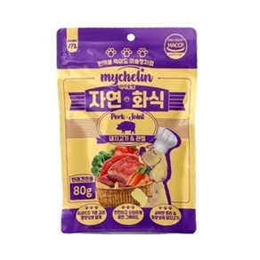 마이베프 마이슐랭 강아지 자연화식 돼지고기 관절 10개입 건강식 기호성 사료, 80g, 12개