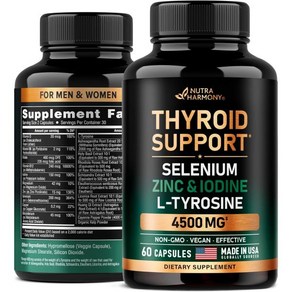 Thyroid Support for Women - Selenium 200 mcg | Zinc & Iodine | L-Tyrosine | Magnesium | Adaptogen He