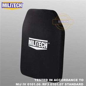 MILITECH 알루미나 세라믹 및 PE 독립형 방탄 플레이트 작은 결함 제품 NIJ IV 10 인치 x 12 인치