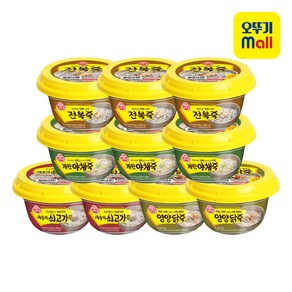 오뚜기 용기죽 285g 4종 10개세트(전복3+쇠고기2+닭2+야채3), 10개