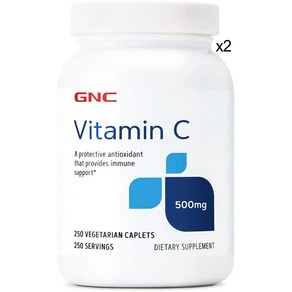 GNC 비타민C 500mg + 칼슘 250캡슐 x 2통 Vitamin C