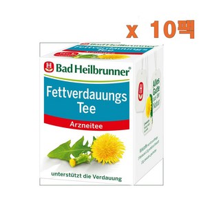 (독일직배) 바드 하일부르너 민들레차 단델리온티 8개입 10팩 Bad Heilbunne Fettvedauungs Tee, 10개