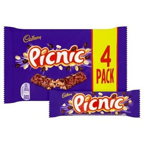 Cadbuy Picnic (4 x 38g Chocolate Bas) 152g UK / B 캐드버리 피크닉(4 x 38g 초콜릿 바) 152g UK / Bitish Sweet, 1개