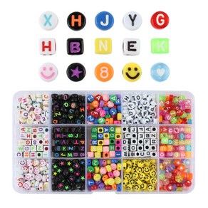 이니셜비즈 750pcs 공예재료 DIY 팔찌만들기 간편세트 키링