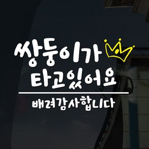 108 STUDIO 쌍둥이기 타고있어요 차량스티커230, 화이트,twins-239,스몰, 1개