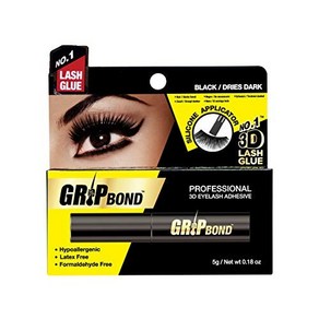 EBIN NEW YORK Gip Bond Eyelash Adhesive (Paddle T EBIN NEW YORK 그립 본드 속눈썹 접착제 (패들 타입 블랙/드라이 다크 0., 그립 본드 라텍스 무첨가 속눈썹 접착제 검정/건조 어둠, 1개