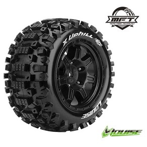 LOUISE RC L-T3297B X-UPHILL TRAXXAS X-MAXX용 MFT MONSTER TRUCK TIRE SPORT / BLACK RIM HEX 24MM MOUNTED 본딩완료(반대분)(1/5Scale타이어), 1개