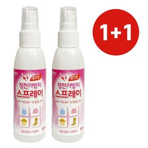 리빙굿 1+1 정전기방지 스프레이(로즈향) 섬유탈취제 kku*689pY, 2개, 60ml