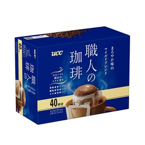 UCC 장인의커피 대용량 개별포장 드립백 부드러운맛 마일드블랜드, 1박스, 7g, 40개입