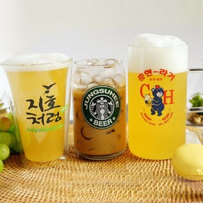 예쁜 홈카페 각인 맥주잔 인쇄 커스텀 주문 제작 레트로 OB라거 곰표라거 처음처럼 맥주컵 센스있는 특이한 집들이선물 특별한 생일선물 남친 이색선물 친구집들이선물 메세지 선물, 7번-참잘했어요, 비어캔, 1개