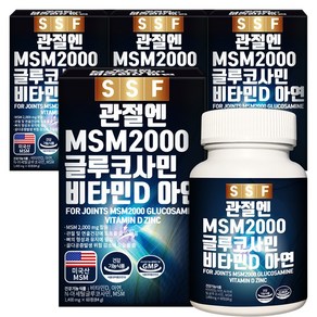 순수식품 관절 MSM 2000 글루코사민 비타민D 엠에스엠, 60정, 4개